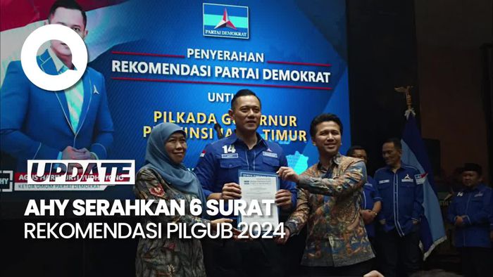 AHY Serahkan 6 Surat Dukungan Pilgub 2024, Ada Khofifah-Emil untuk Jatim