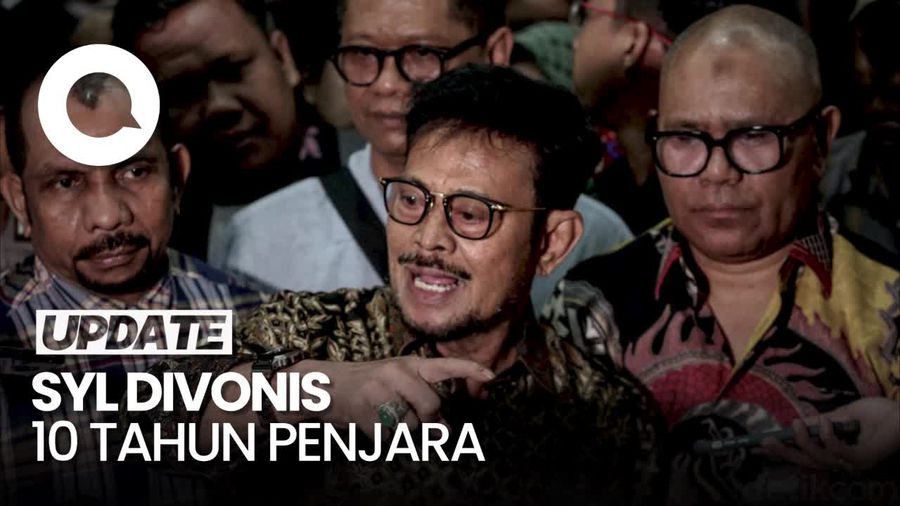 Tok! SYL Divonis 10 Tahun Bui dan Denda Rp 300 Juta