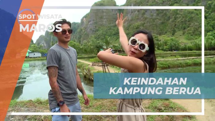 Singgah Sejenak di Kampung Berua Maros, Berfoto Ria Dengan Latar Keindahannya