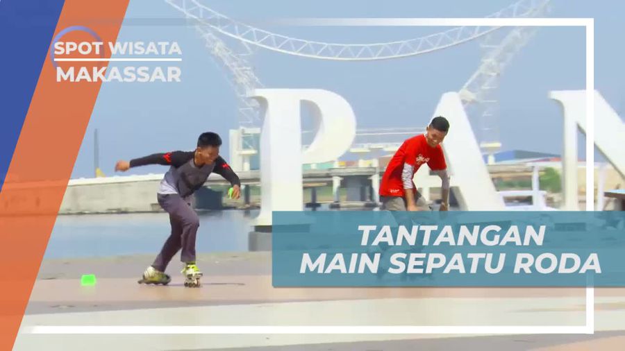 Tantangan Bermain Sepatu Roda di Pantai Losari Makassar