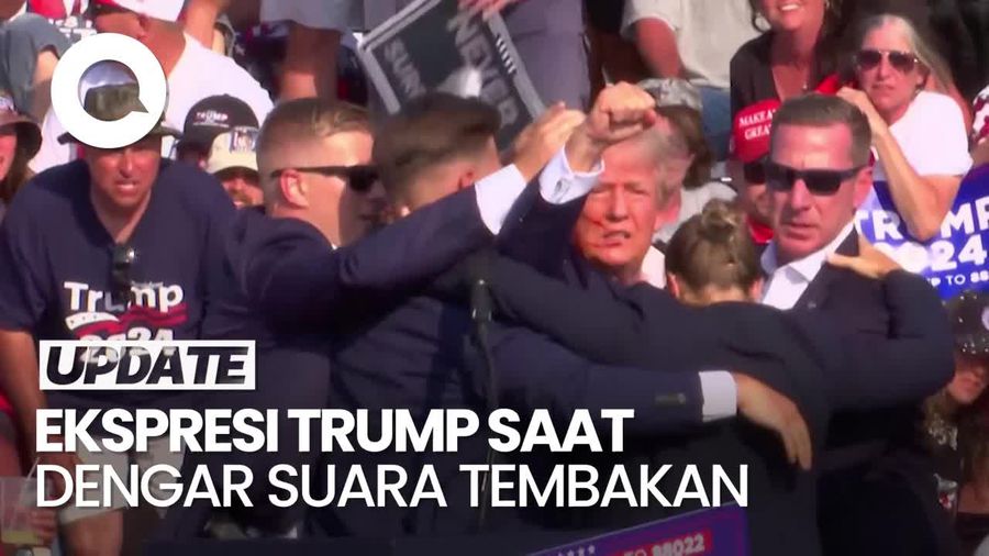 Detik-detik Suara Tembakan Terdengar Saat Kampanye Donald Trump