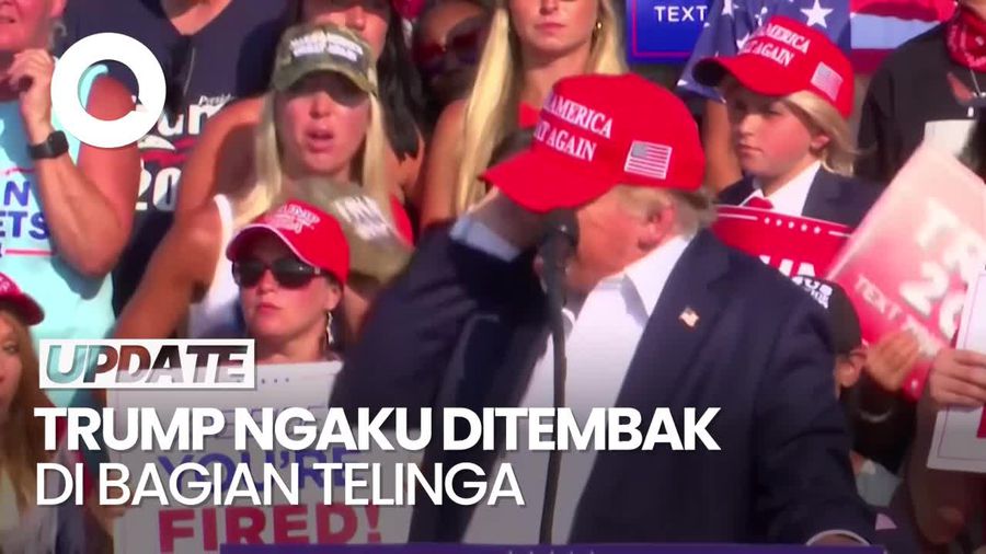 Trump: Saya Ditembak dengan Peluru Menembus Bagian Atas Telinga Kananku