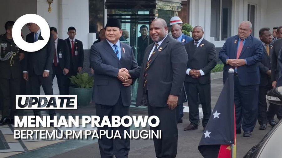 Momen Pertemuan Prabowo dan PM Papua Nugini James Marape di Kemhan