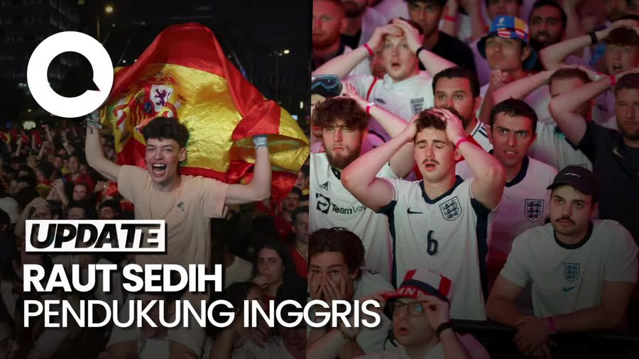 Beda Ekspresi Para Pendukung Spanyol dan Inggris Tinggalkan Olympiastadion