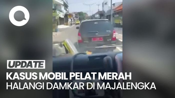 Heboh Mobil Pelat Merah Halangi Laju Damkar di Majalengka