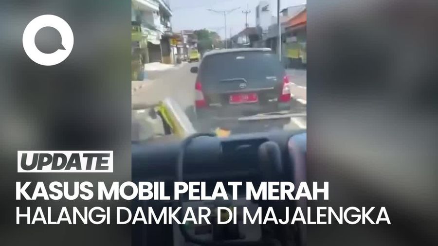 Heboh Mobil Pelat Merah Halangi Laju Damkar di Majalengka