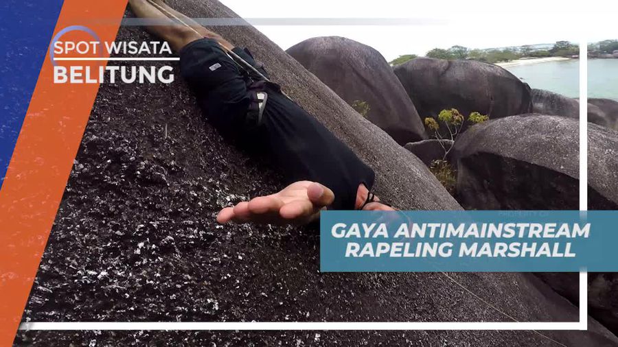 Ketegangan Ketika Melakukan Rapeling Dengan Gaya Kelelawar, Belitung