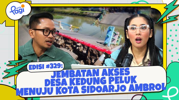 Jembatan Akses Desa Kedung Peluk Menuju Kota Sidoarjo Ambrol