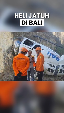 Helikopter Jatuh di Badung Bali