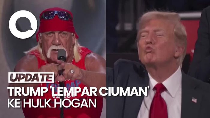 Momen Trump Lempar Ciuman ke Hulk Hogan di Konvensi Partai Republik