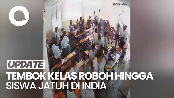 Detik-detik Tembok Kelas Roboh di India, Siswa Jatuh dari Lantai 2