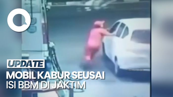 Video CCTV Mobil Kabur-Seret Petugas Seusai Isi BBM Rp 300 Ribu di Jaktim
