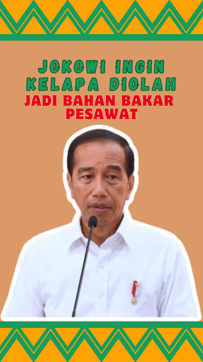 Jokowi Usul Kelapa Diolah Jadi Bio Avtur