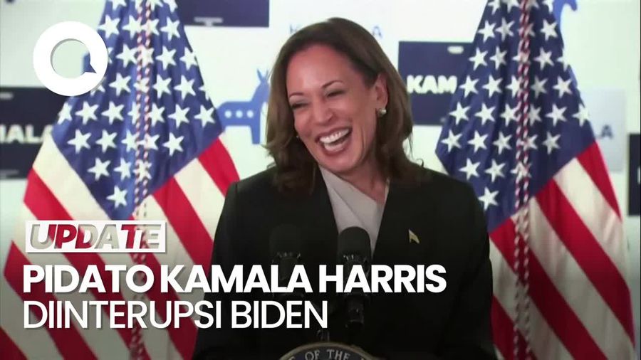 Momen Biden Interupsi Pidato Kamala Harris: Saya Memperhatikanmu