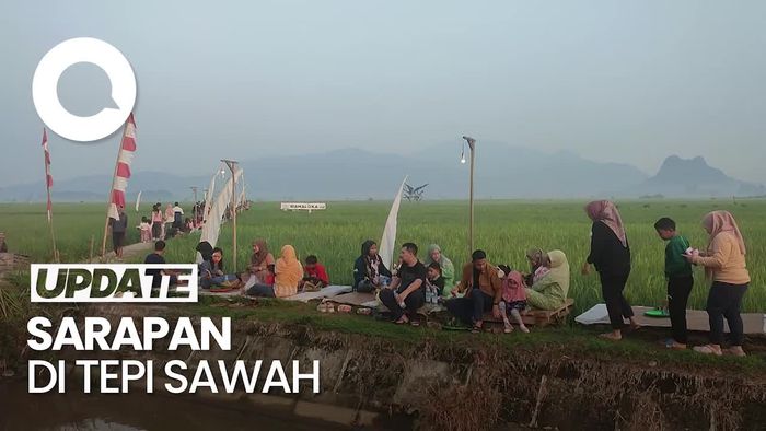 Nikmatnya Sarapan di Tepi Sawah dengan Pemandangan Perbukitan