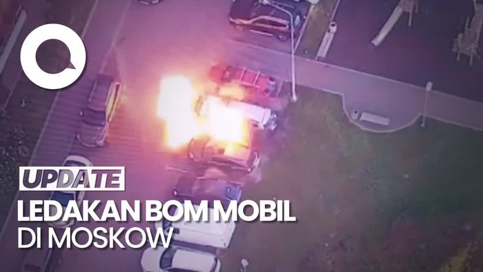 Bum! Detik-detik Ledakan Bom Mobil di Moskow