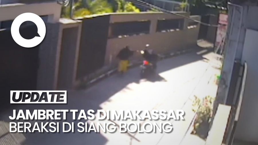 Terekam CCTV! Jambret Beraksi Siang Bolong, Tas Emak-emak di Makassar Raib
