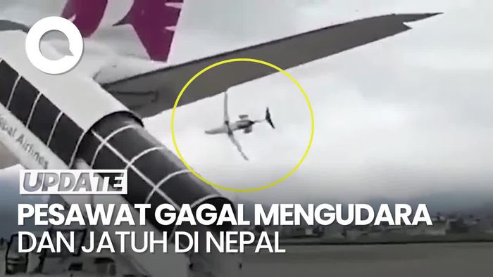 Detik-detik Pesawat Jatuh saat Gagal Lepas Landas di Nepal