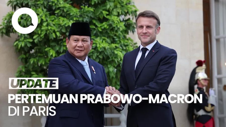 Momen Prabowo Temui Presiden Prancis di Istana Elysee