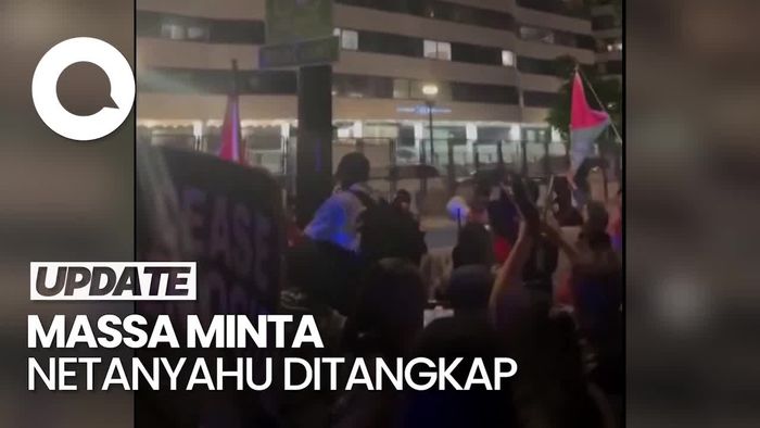 Massa Pro Palestina Minta Netanyahu Ditangkap saat Kunjungi AS