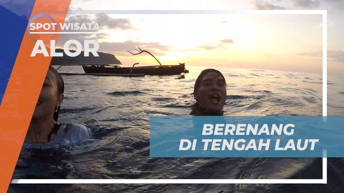 Berenang Seru di Tengah Laut Bermandi Sinar Mentari yang Mulai Tenggelam, Alor