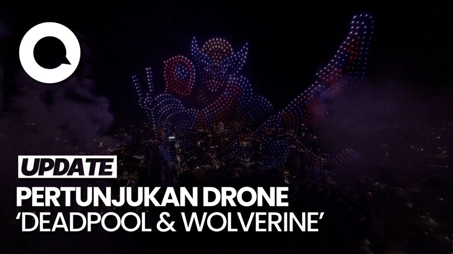 Lihat Pose Epic Deadpool & Wolverine di Langit San Diego AS