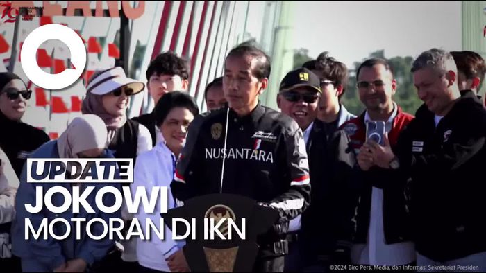Momen Jokowi Motoran Jajal Jalan Tol IKN-Jembatan Pulau Balang