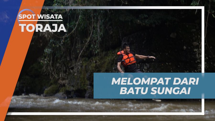 Uji Nyali, Melompat ke Sungai Maiting dari Atas Batu Besar, Toraja