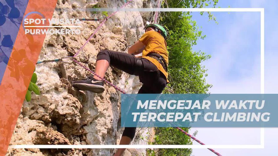 Adu Cepat Rock Climbing di Tebing Putih Purwokerto