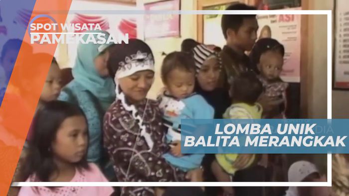 Meriahnya Lomba Unik Adu Cepat Balita Merangkak di Kota Pamekasan