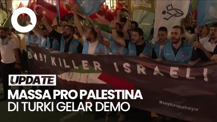 Warga di Istanbul Turki Gelar Demonstrasi atas Kematian Ismail Haniyeh