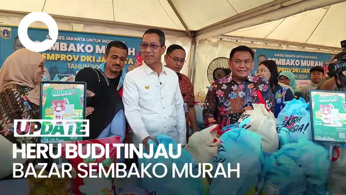Heru Budi Tinjau Bazar Paket Sembako Murah Pasar Pramuka