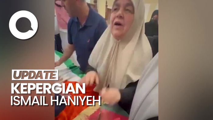 Momen Istri Ismail Haniyeh Ucap Salam Terakhir ke Jenazah Suaminya