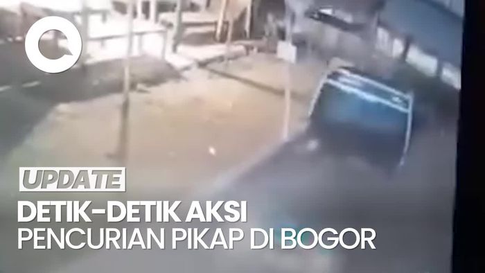 Terekam CCTV, Aksi Maling Mobil Pikap di Bogor Bawa Benda Mirip Pistol