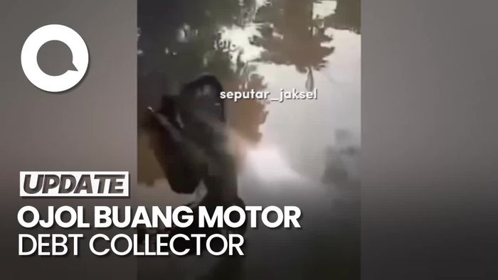 Detik-Detik Ojol Buang Motor Debt Collector ke Kali Sawah Besar