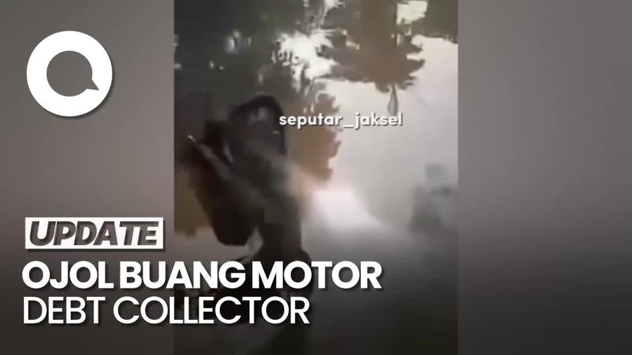 Detik-Detik Ojol Buang Motor Debt Collector ke Kali Sawah Besar