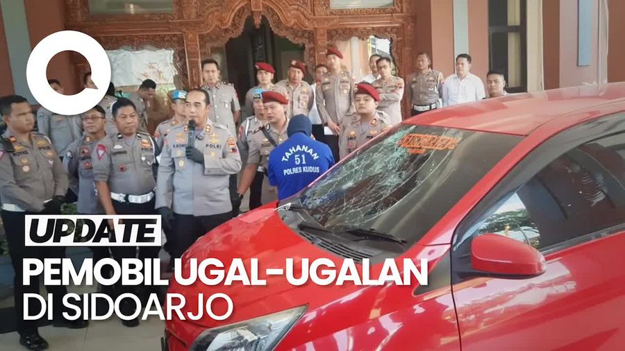 Tampang Pemobil yang Tabrak Polisi Kudus hingga Nyangkut di Kap