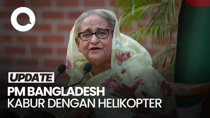 PM Bangladesh Mundur, Tinggalkan Istana dengan Helikopter