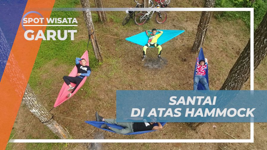Bersantai Melepas Lelah di Atas Hammock Diantara Hutan Pinus, Garut