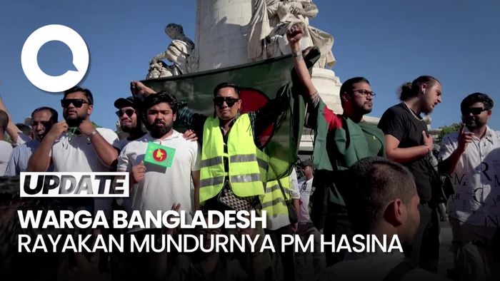 Warga Bangladesh di Paris Rayakan Mundurnya PM Sheik Hasina: Kami Bebas