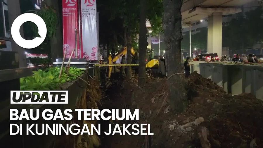 Penampakan Lokasi Kebocoran Pipa di Kuningan Jaksel, Bau Gas Tercium!
