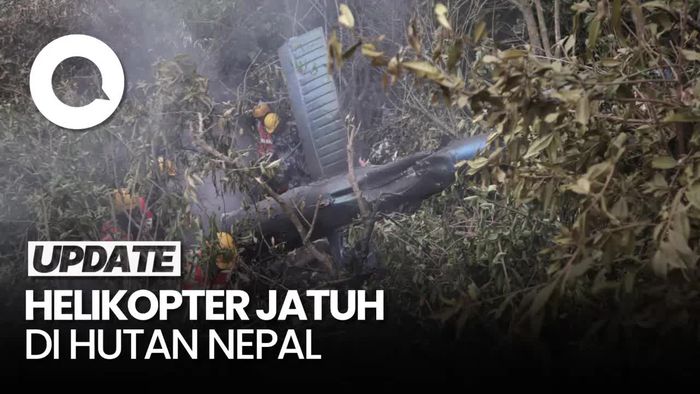 Penampakan Puing-puing Helikopter yang Jatuh di Hutan Nepal