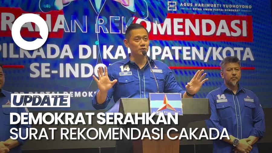 AHY Serahkan Surat Rekomendasi ke 108 Cakada Tingkat Kabupaten/Kota