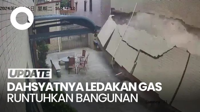 Detik-detik Bangunan Runtuh Karena Ledakan Gas di China, 3 Orang Tewas