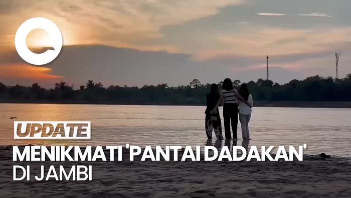 Ketika Air Sungai Batanghari di Jambi Menyusut dan Jadi Pantai Dadakan