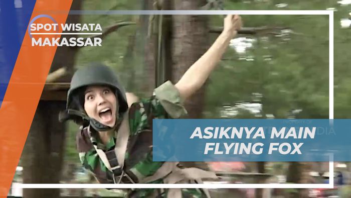 Menikmati Keseruan Berlatih Jadi Tentara ambil Bermain Flying Fox, Makassar