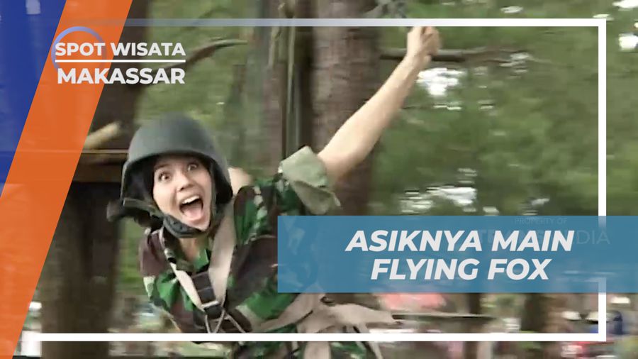 Menikmati Keseruan Berlatih Jadi Tentara ambil Bermain Flying Fox, Makassar