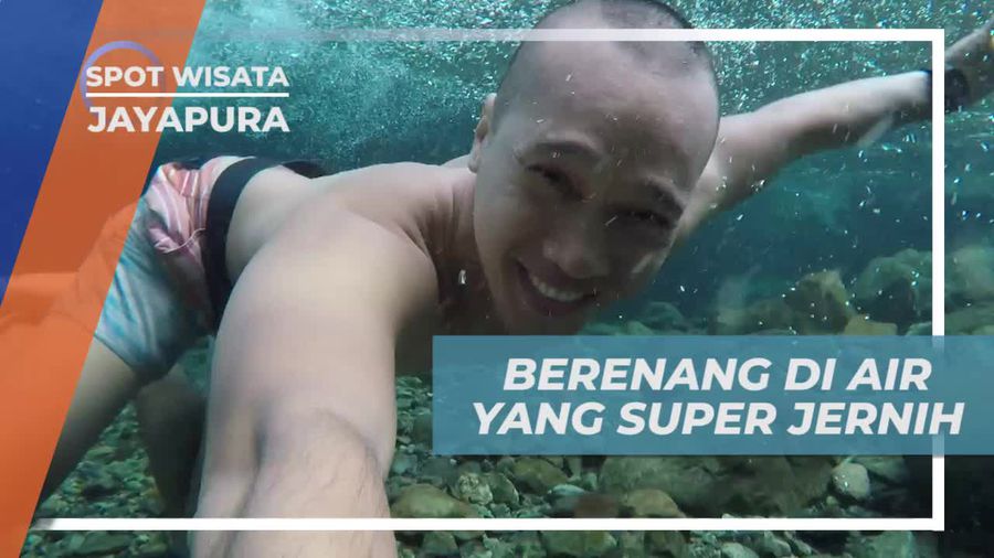 Berenang Merasakan Kejernihan Air Terjun Kampung Harapan Sentani Jayapura