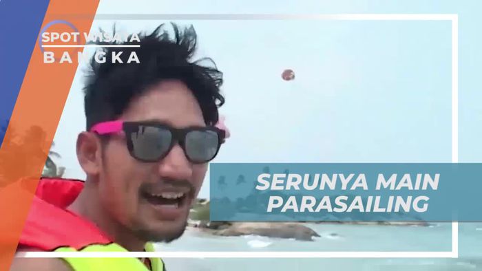 Menikmati Keindahan Alam Bangka Dari Udara Dengan Parasailing