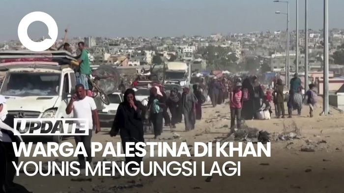 Momen Ribuan Warga Palestina di Khan Younis Dipaksa Israel Mengungsi Lagi